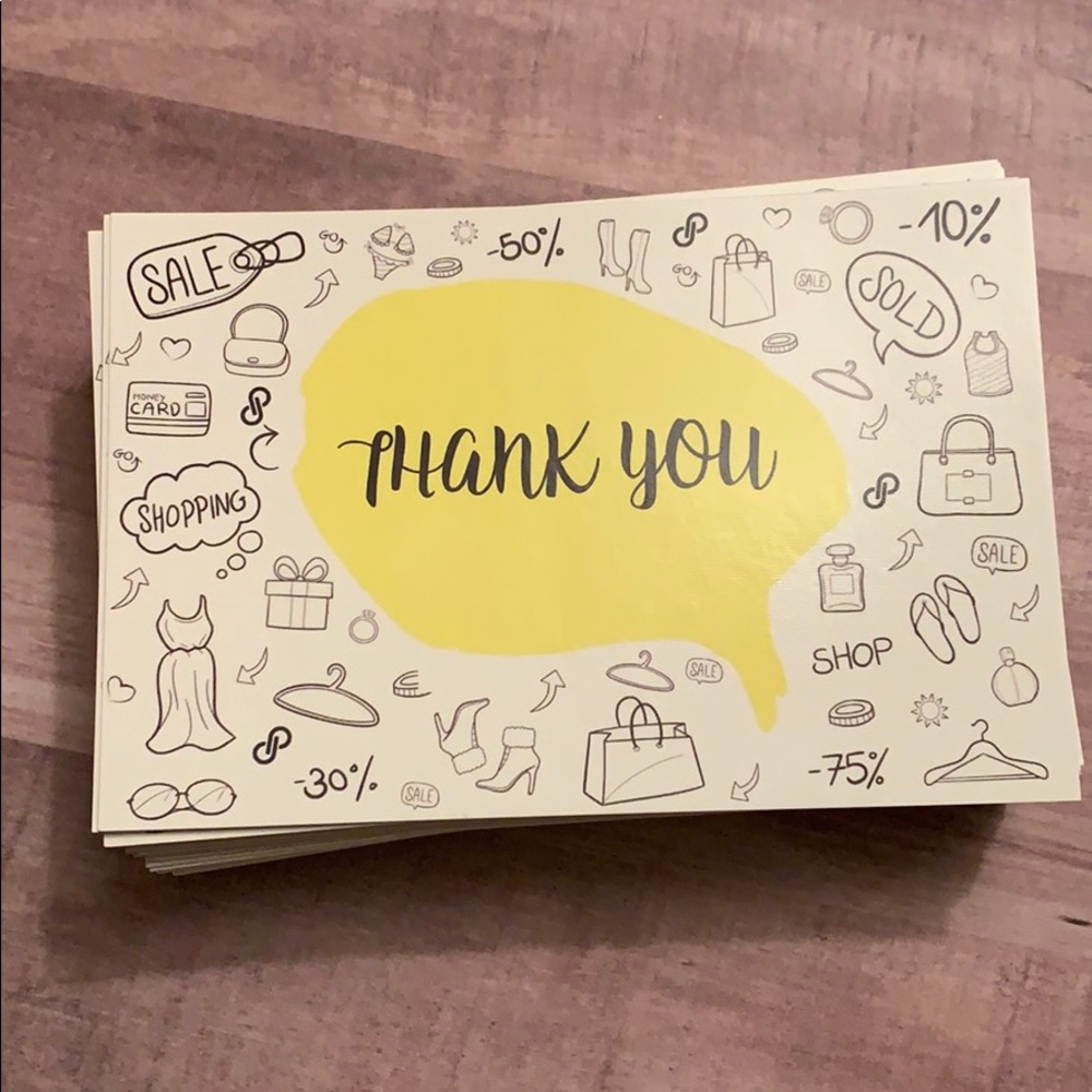 100 pack Poshmark Thank You Cards